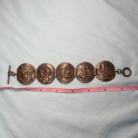 Vintage Copper Coin Bracelet Joe Calafato - Picture 2 of 5